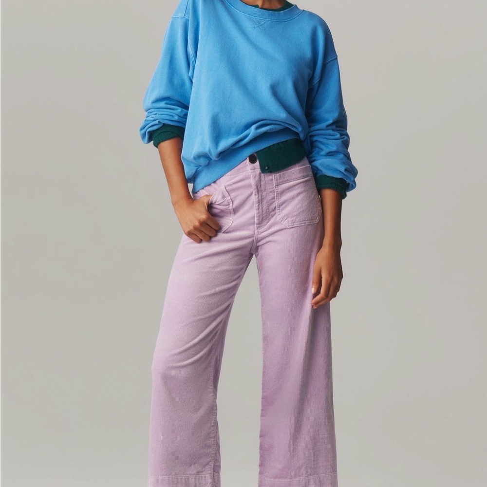 Anthropologie Lavender Wide-Leg Women cords - NWT